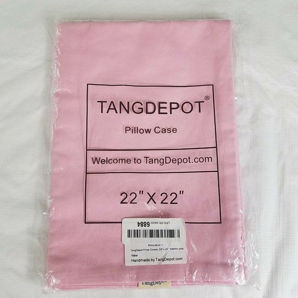 Pillow Cover Pink 22x22 In Square New Solid - Picture 1 of 9
